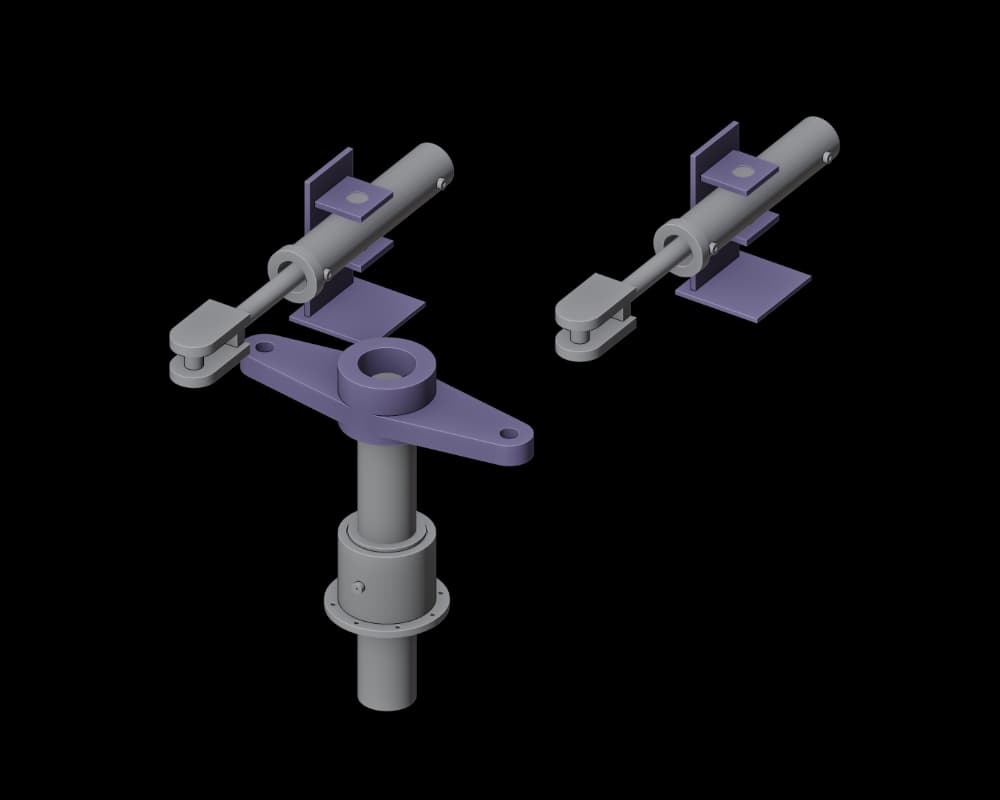 Steering-gear assembly with twin hydraulic actuators and a central rudder stock